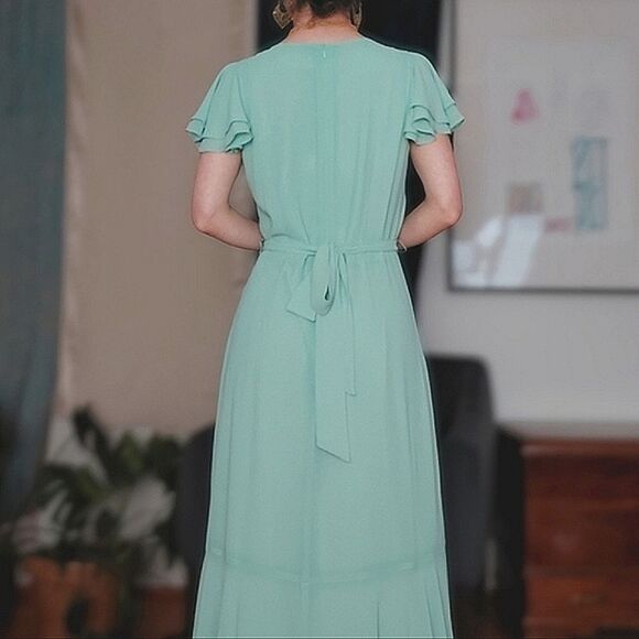 Eliza J Mint Faux-Wrap Ruffled Maxi Dress - Picture 6 of 16